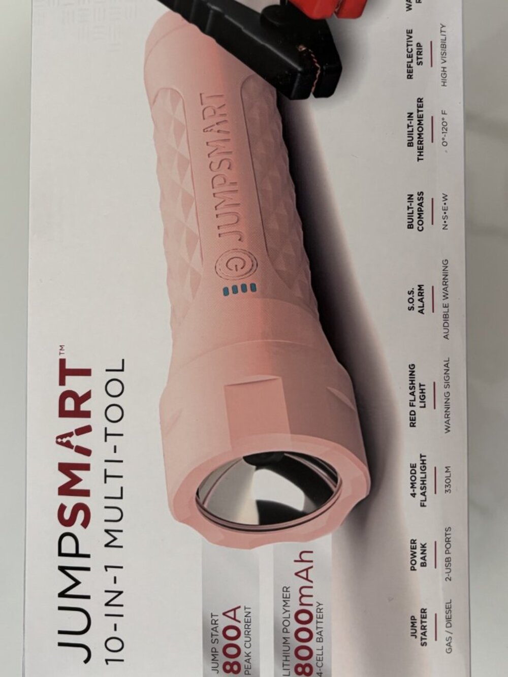 JumpSmart - 10-in-1 Portable Vehicle Jump Starter, Flashlight, Power Bank & More